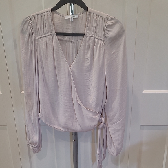 Maison D’Amelie Tops - Ivory Wrap Blouse